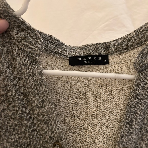 Maven West Grey Peplum Lace Up Top - Picture 4 of 5